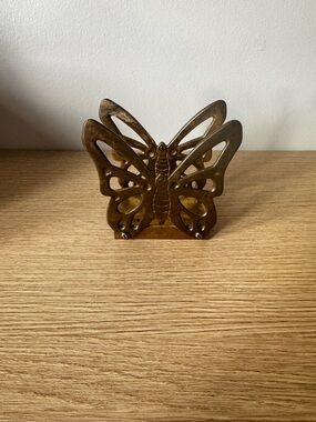 Brass Butterfly Napkin Holder - Decorative Table Accent